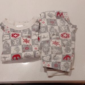 Hanna Andersson Kids Pajama Set in Gray and Red